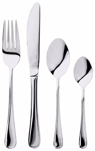 Judge Lincoln 24-Piece Polished Silver Stainless Steel Cutlery Set for 6 People