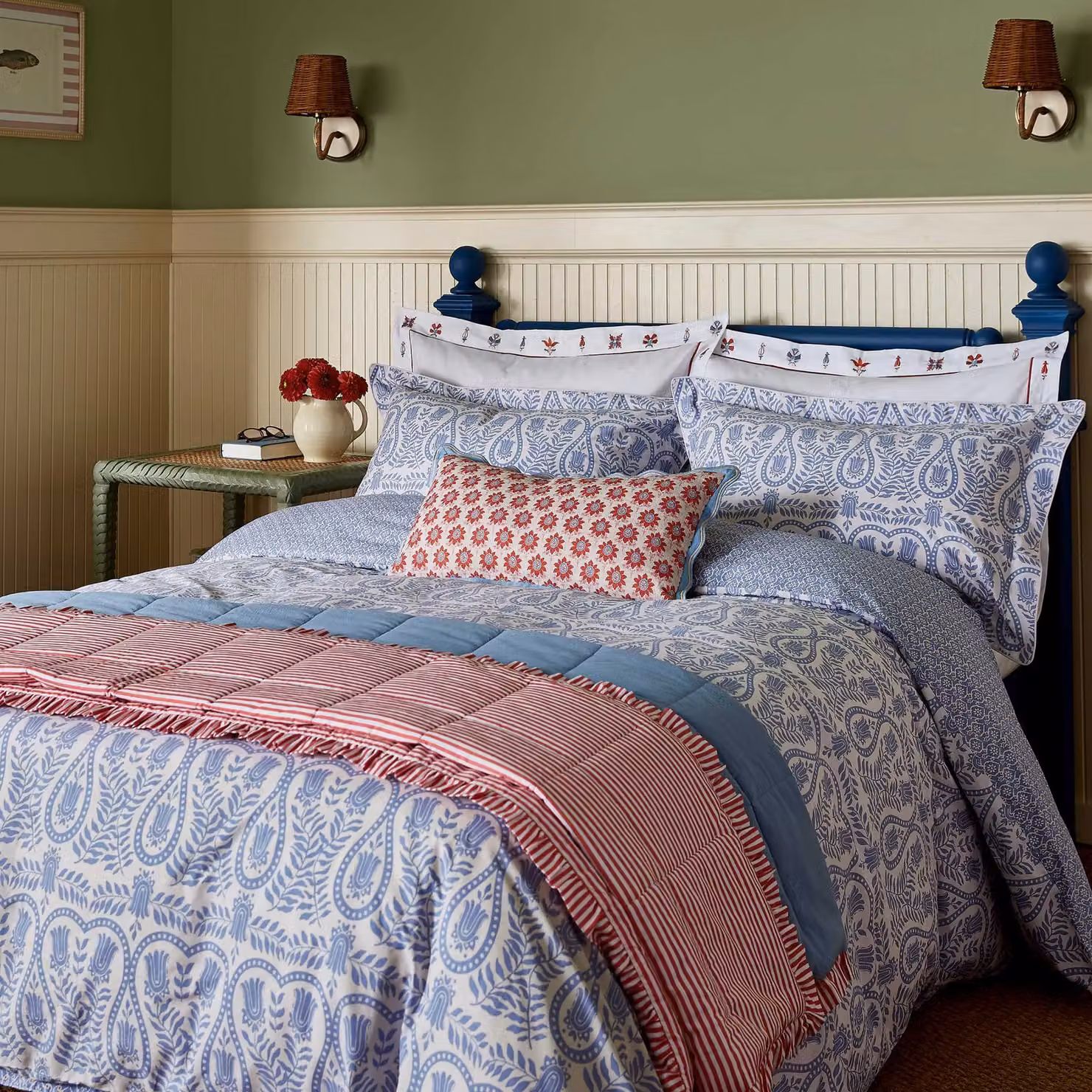 Joules Siesta Red Striped Cotton Throw