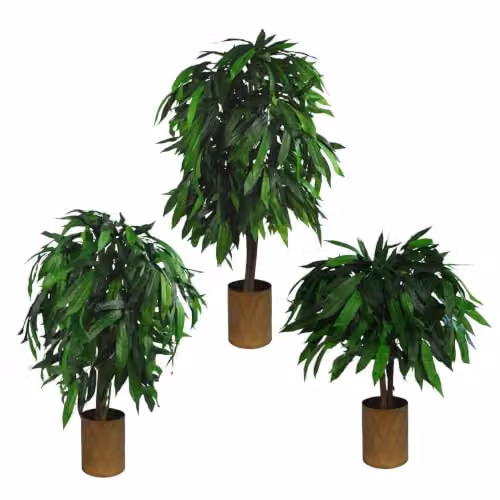 Leaf Design UK Realistic Artificial Mango Tree, Green, Height: 120 cm – 2
