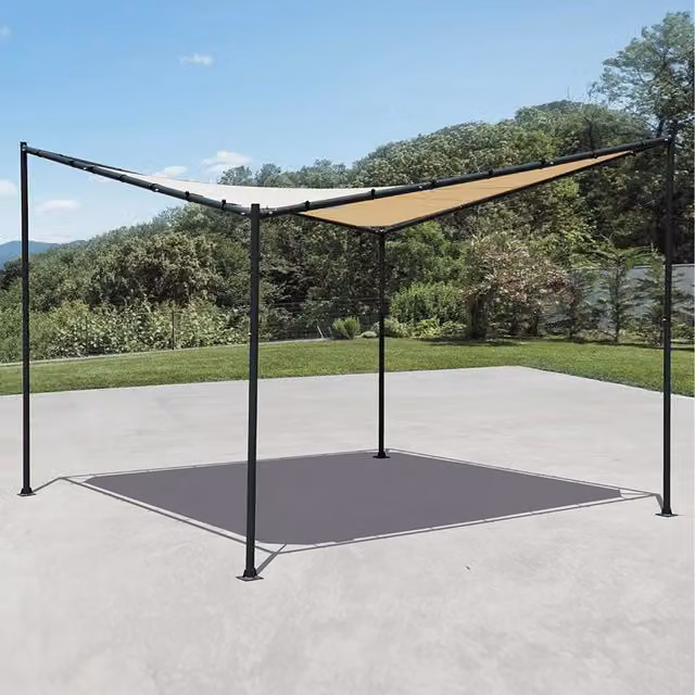 Primrose 3.5m Square Portable Steel Frame Sail Shade in Ivory