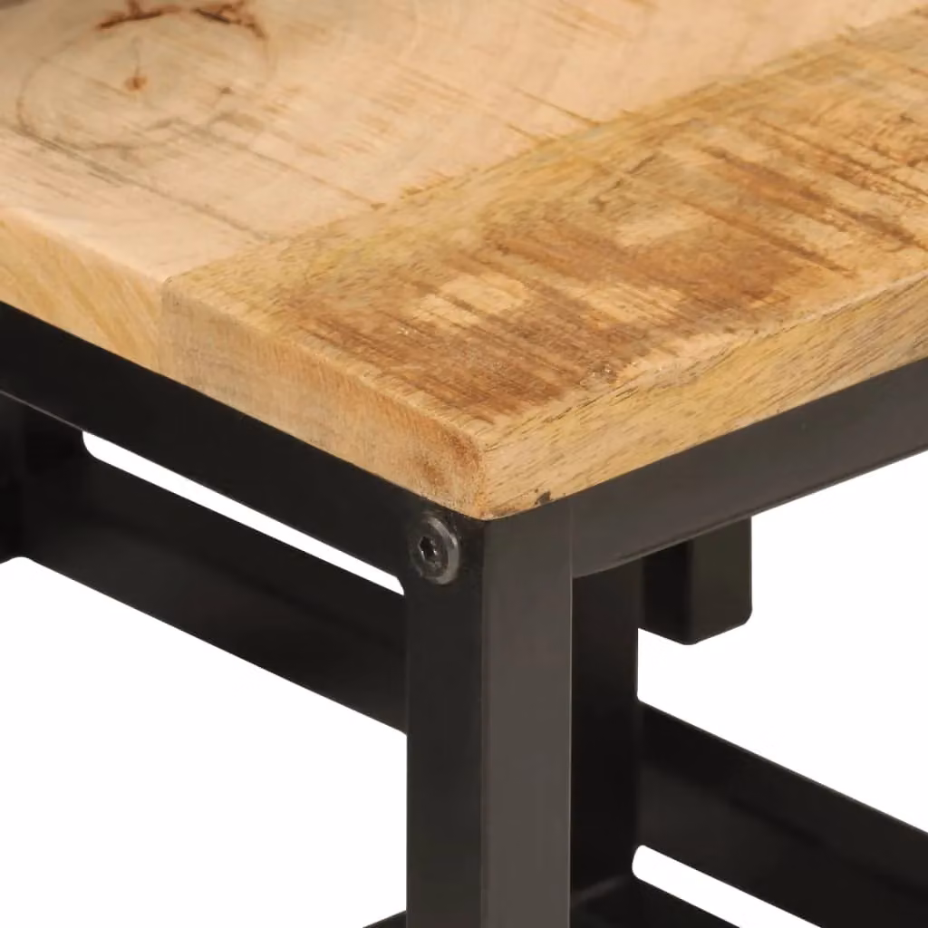 Berkfield Home Nesting Coffee Tables, 3 Piece Set in Brown Mango Wood and Iron – 5