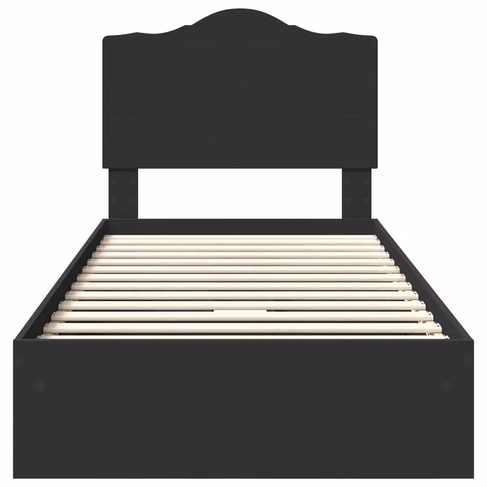 Berkfield Home Modern Storage Bed with Drawer in Black, Engineered Wood, W/D/H: 190 x 70 x 70 cm – 3