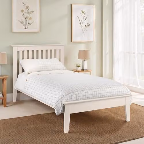 Julian Bowen Salerno Single Bed in Ivory Wood W/D/H: 100 x 200 x 104.5 cm