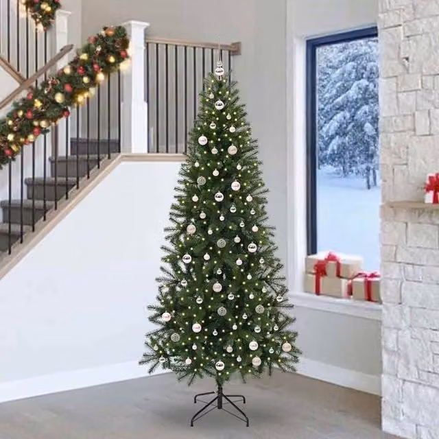 Berkfield Home Artificial Green Christmas Tree with 300 LEDs, Height: 240 cm – 1