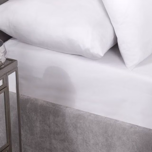 New Edge Blinds Cotton Collection Extra Deep Fitted Sheet in White, 180 x 200 cm