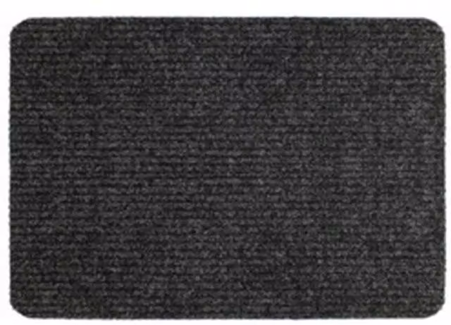 Groundsman Basic Ribbed Indoor Door Mat in Grey, W: 40 cm, D: 60 cm