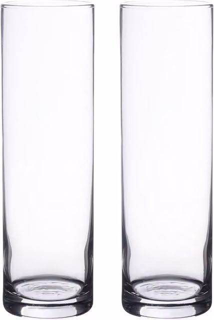 Simpa Botanica Set of 2 Transparent Glass Cylindrical Vases
