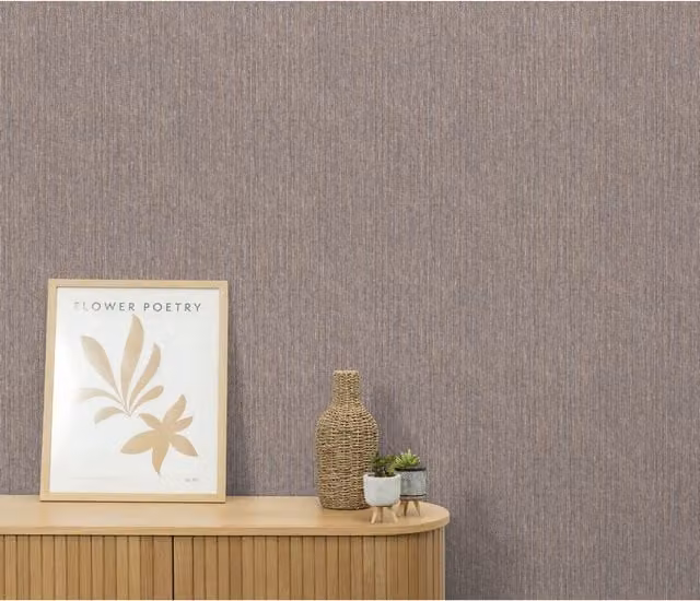 Erismann Stoneweave Abstract Textile Wallpaper in Green and Purple