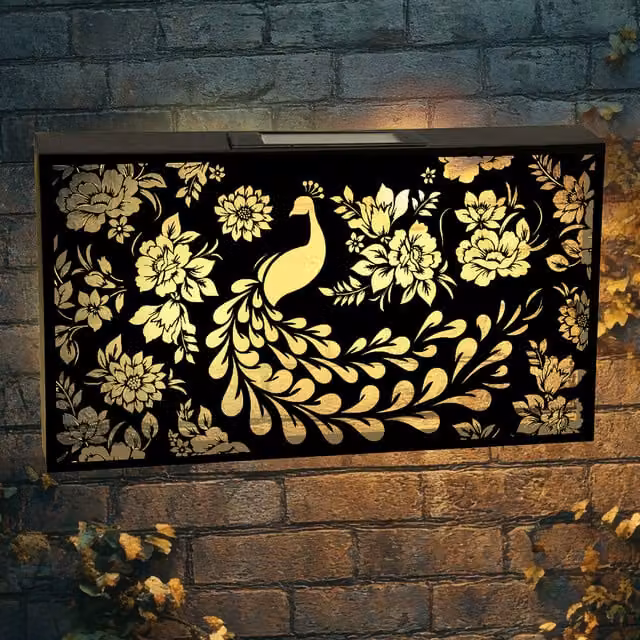 Betley Butterfly Solar LED Wall Panel Garden Decor in Black