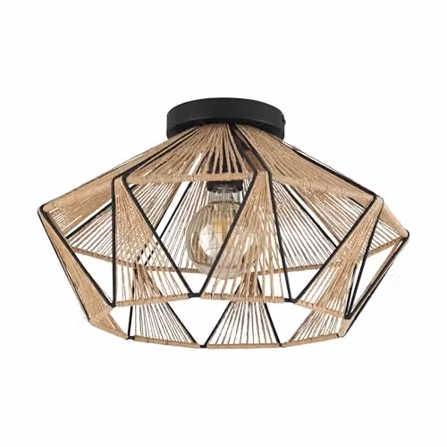 Eglo Adwickle IP20 Geometric Flush Ceiling Light in Black or Brown – 1