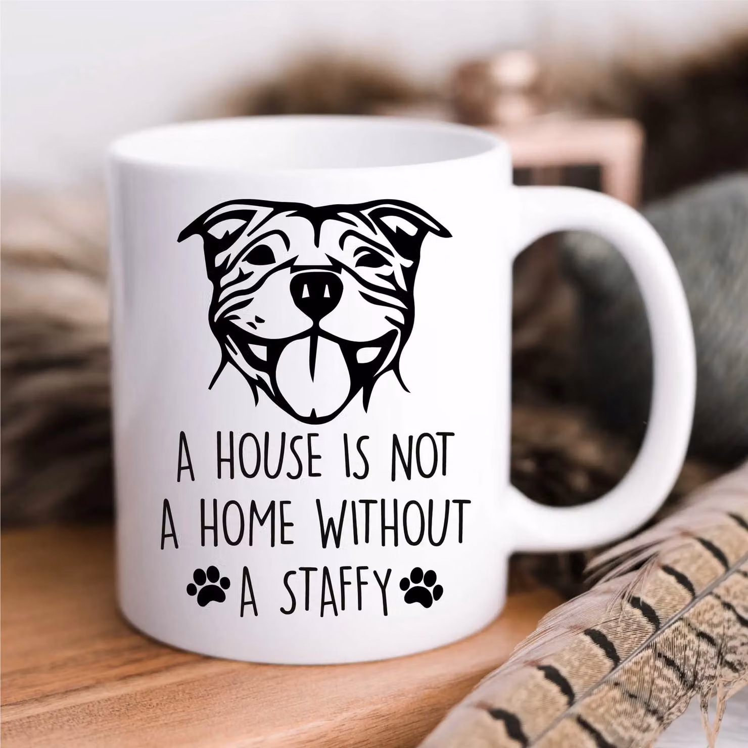 60 Second Makeover Staffy Mug, White Ceramic Staffordshire Bull Terrier Pet Lover Design – 2