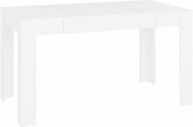 Berkfield Home Modern Rectangular Dining Table in White, W/D/H: 140 x 74.5 x 76 cm
