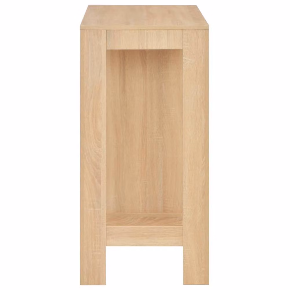 Berkfield Home Bar Table with Shelf in Oak Light Brown, W/D/H: 110 x 50 x 103 cm – 2