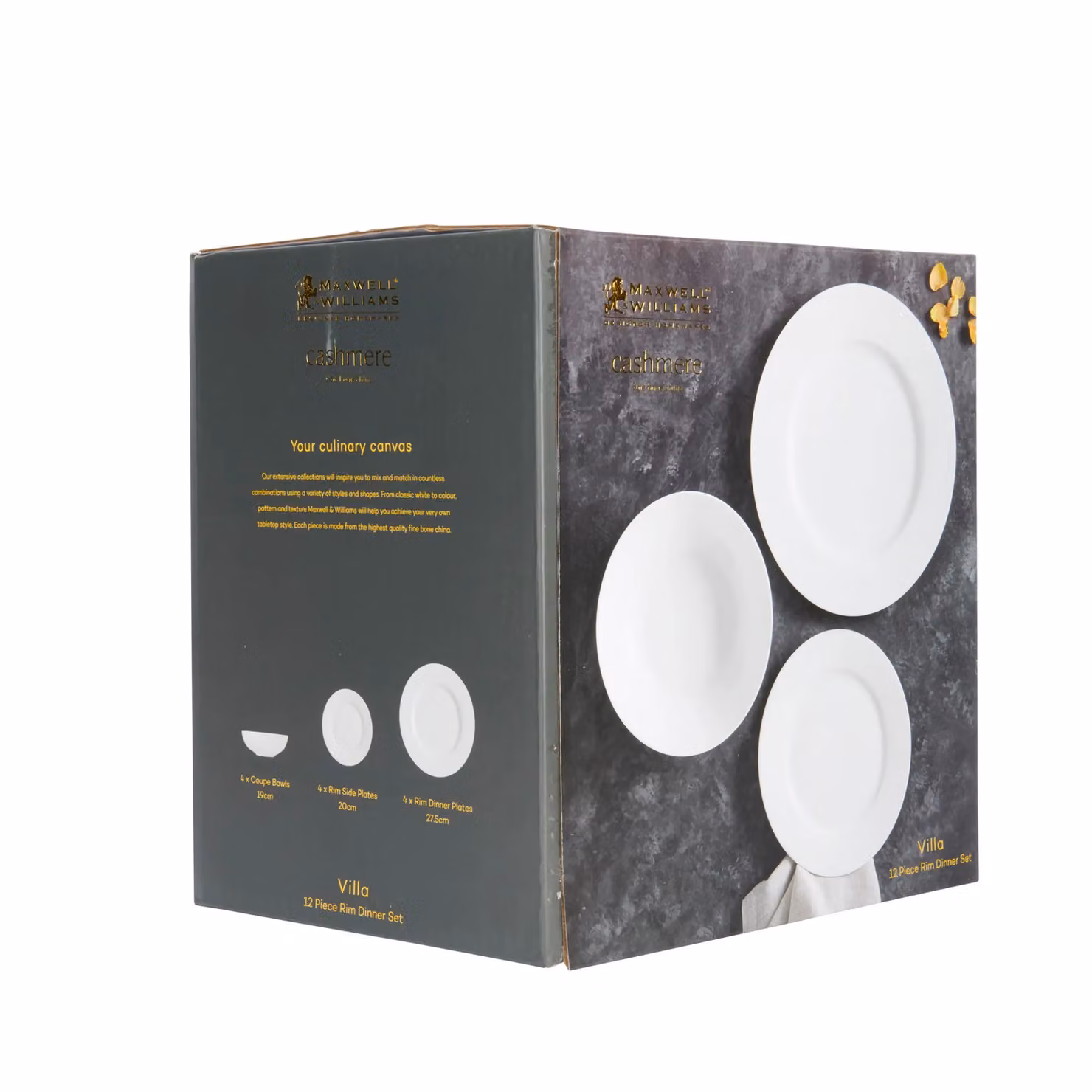 Maxwell & Williams Cashmere Rim Twelve Piece Bone China Dinnerware Set in White – 3