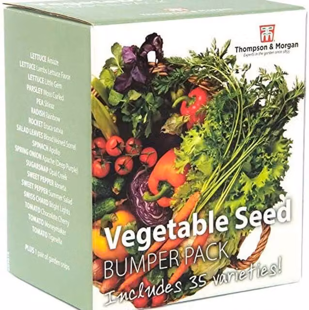 Thompson and Morgan Vegetable and Fruit Seed Grow Kit Bumper Pack with 35 Varieties in Green and Multicolour