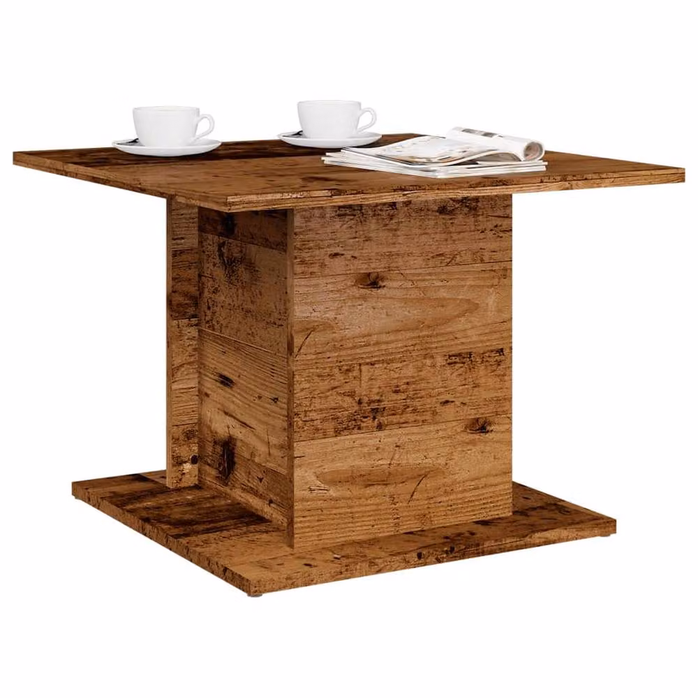 Berkfield Home Square Coffee Table in Brown Rustic Old Wood, W/D/H: 55.5 x 55.5 x 40 cm – 2