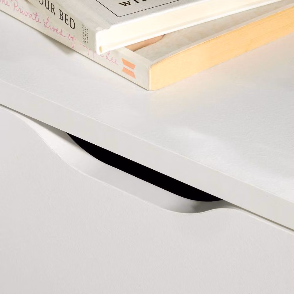 Home Source 2 Drawer Scandinavian Style Bedside Table in White – 5