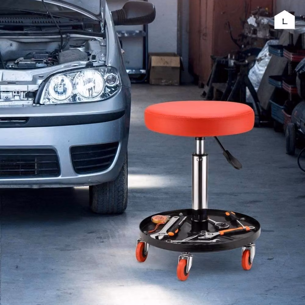 FLAVORA Low Profile Mechanic Seat Creeper Stool in Red, W/D/H: 1000 x 52 x 52 cm – 2