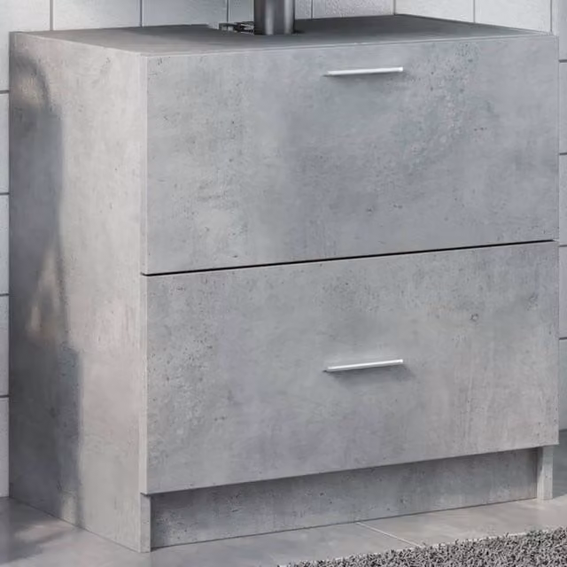 Berkfield Home Sink Cabinet in Concrete Grey, W/D/H: 59 x 37 x 59 cm – 1