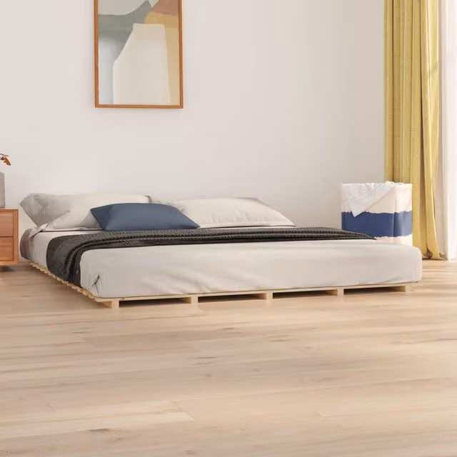 Berkfield Home Super King Solid Wood Pine Bed Frame, Brown, W/D/H: 180 x 200 cm