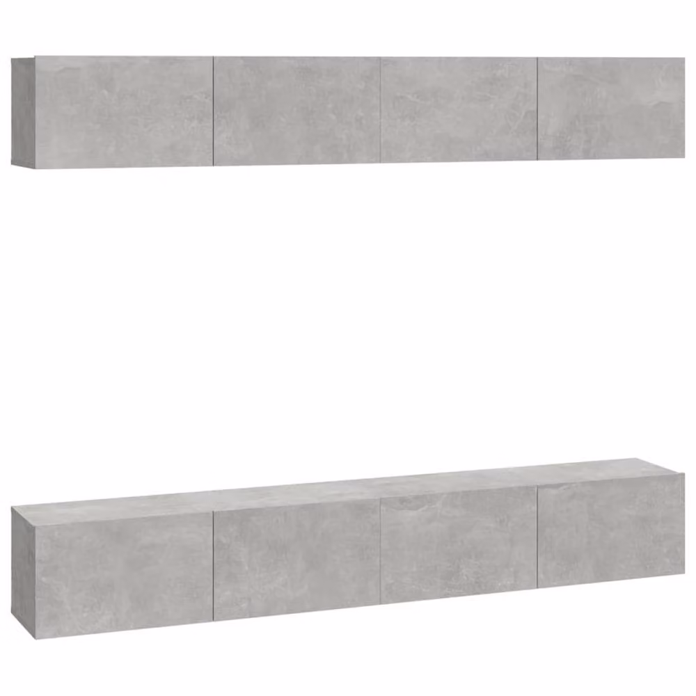 Berkfield Home Set of 4 Modern Wall TV Cabinets in Concrete Grey, W/D/H: 100 x 30 x 30 cm – 3