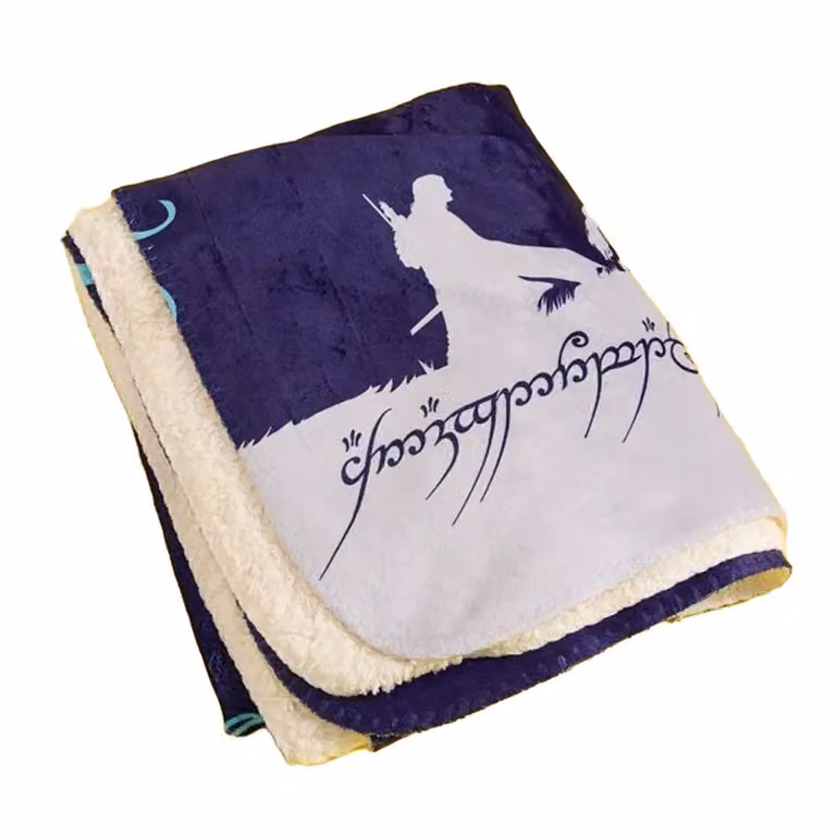 The Lord of the Rings Door of Durin Fluffy Fleece Blanket in Dark Blue, W/D/H: 152 x 127 x 1 cm