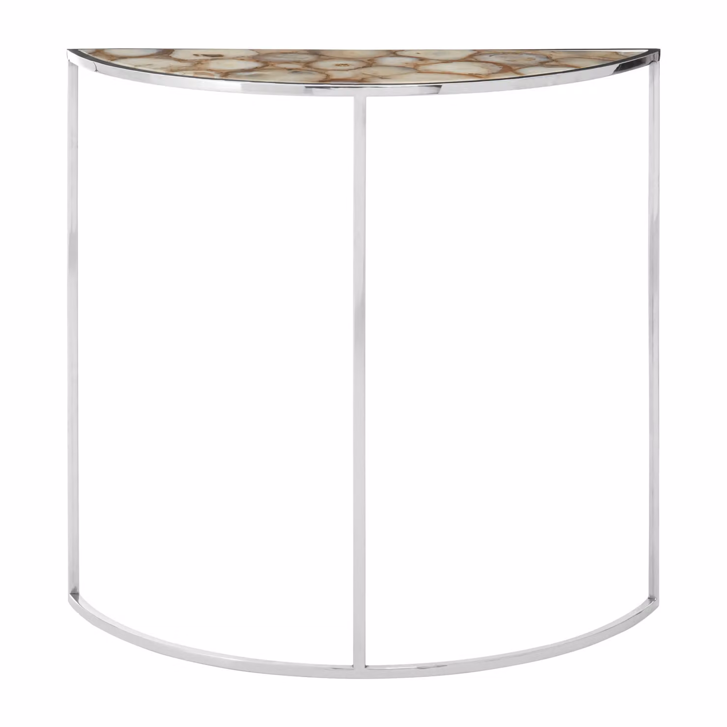 Orsina Modern Half Moon Console Table with White Agate Stone Top, W/D/H: 120 x 31 x 80 cm – 2