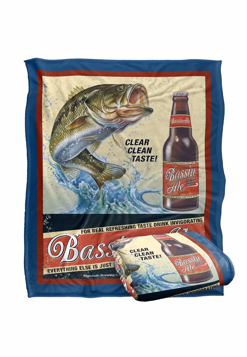 JQ Licensing Bassin Ale Silky Touch Super Soft Fleece Throw Blanket, White, W/D/H: 152 x 127 cm – 2