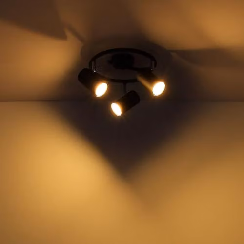 Netlighting Allvi Black Modern Ceiling Spotlight with 3x GU10 Sockets, Diameter: 25 cm, Height: 13.5 cm – 4