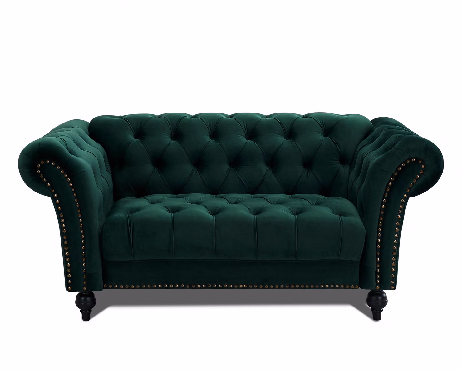 Home Detail Mayfair Chesterfield Velvet Armchair in Green, W/D/H: 80 x 152 x 87 cm – 2
