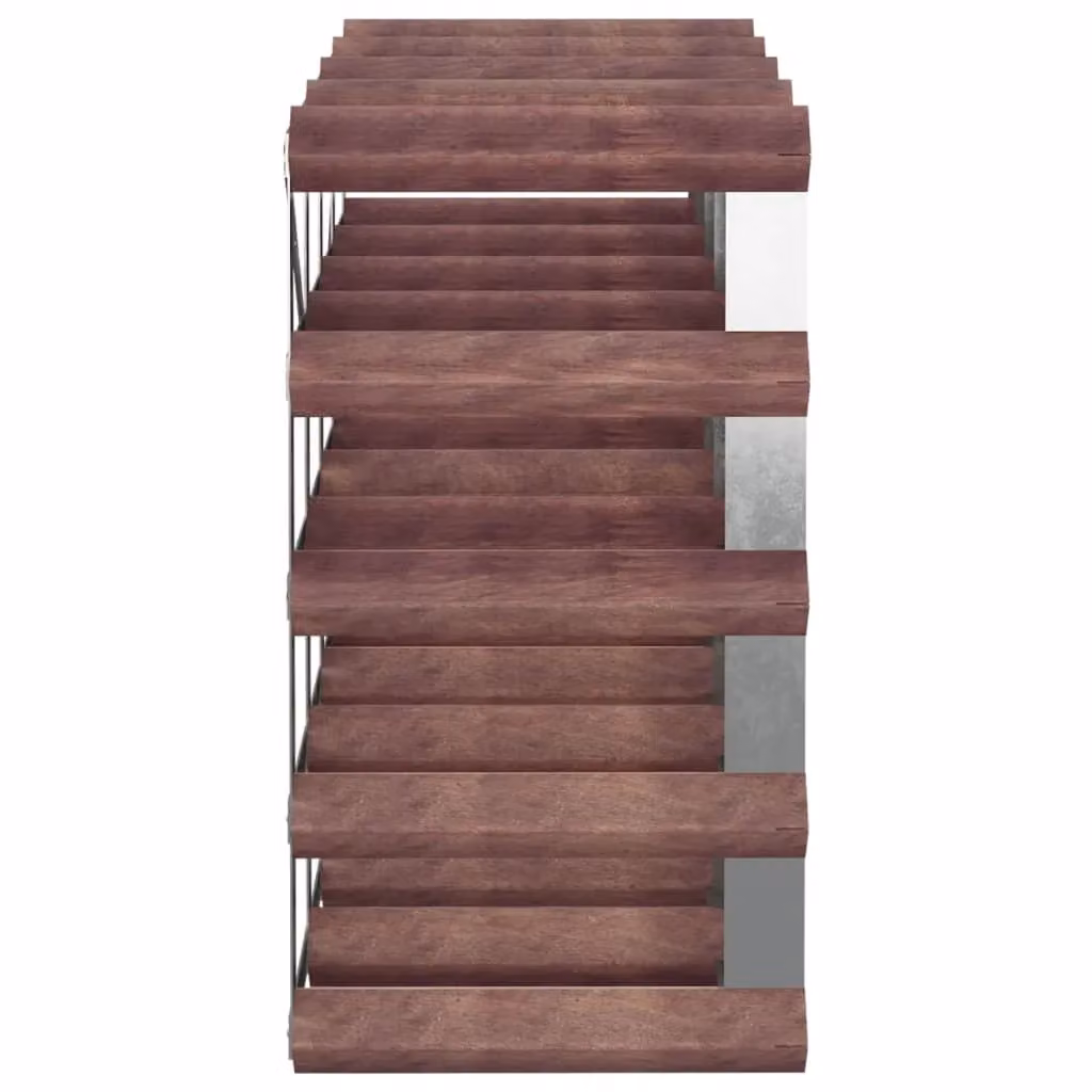 Berkfield Home Rustic Brown Solid Pine and Metal Wine Rack for 20 Bottles – 4