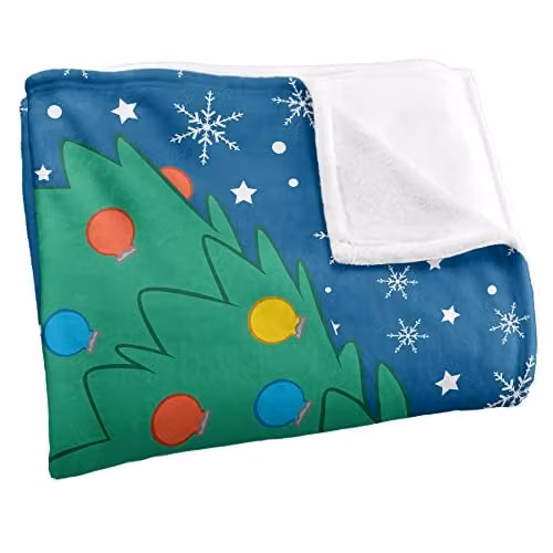 LOGOVISION Scooby Doo Oh Christmas Tree Van Super Soft Microfibre Throw Blanket, W/D/H: 152 x 127 cm, Multicolour and White – 2