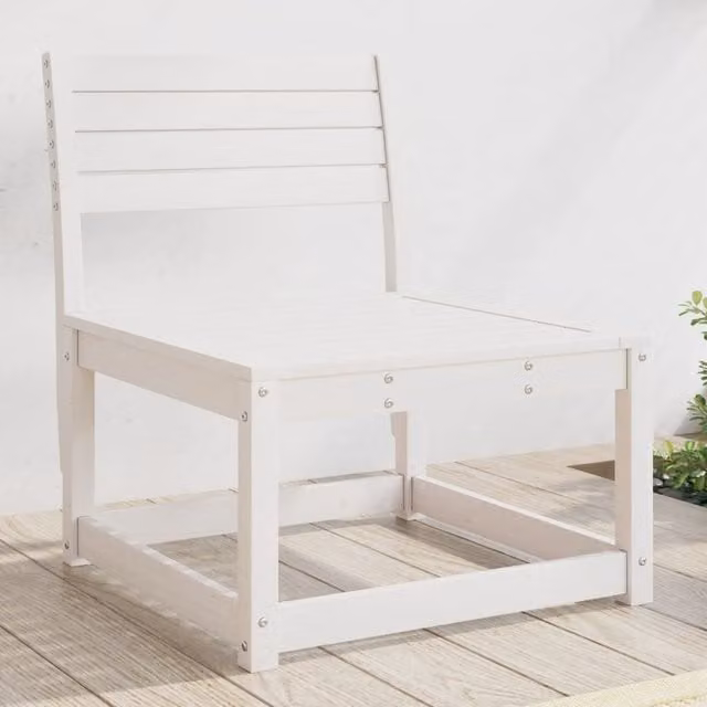 Berkfield Home White Solid Pine Wood Garden Sofa