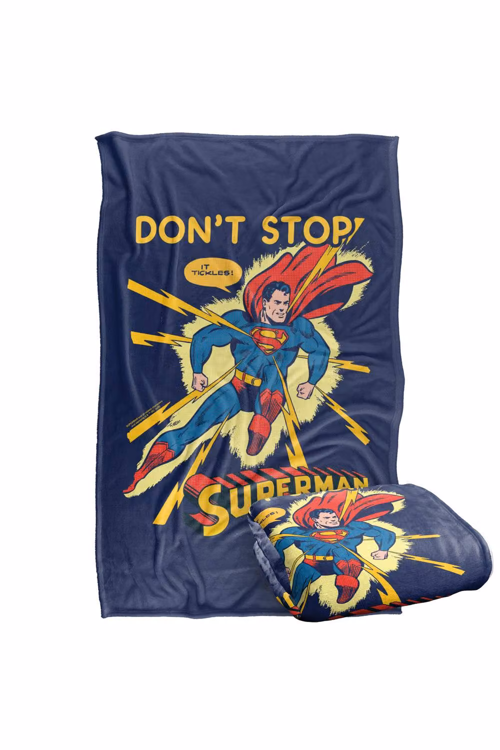 Warner Bros. Superman It Tickles Super Soft Fleece Throw Blanket for Children, Multicolour, W: 152.4 cm x L: 152.4 cm – 7