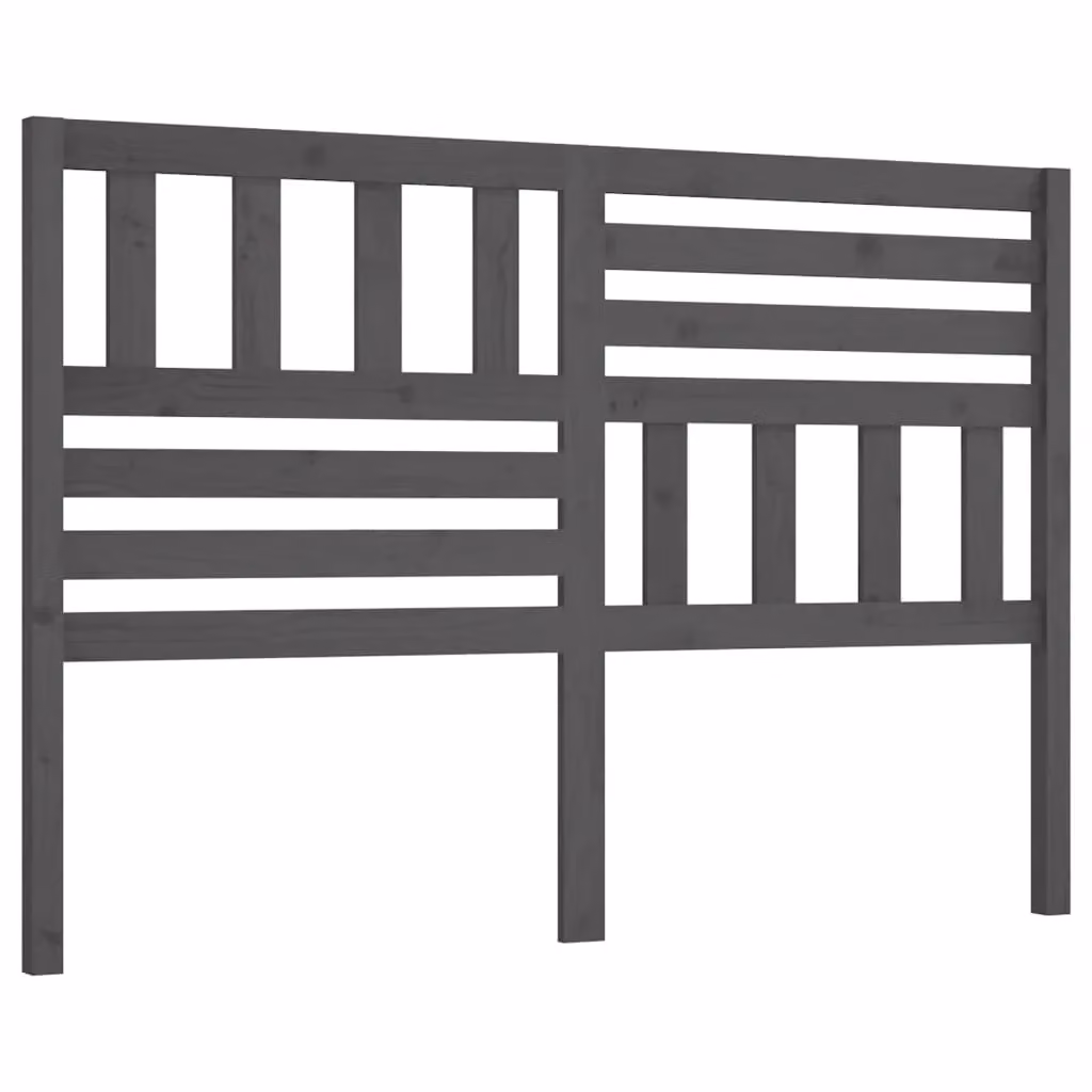 Berkfield Home Grey Rustic Solid Pine Wood Bed Headboard W: 126 cm, D: 4 cm, H: 100 cm – 2