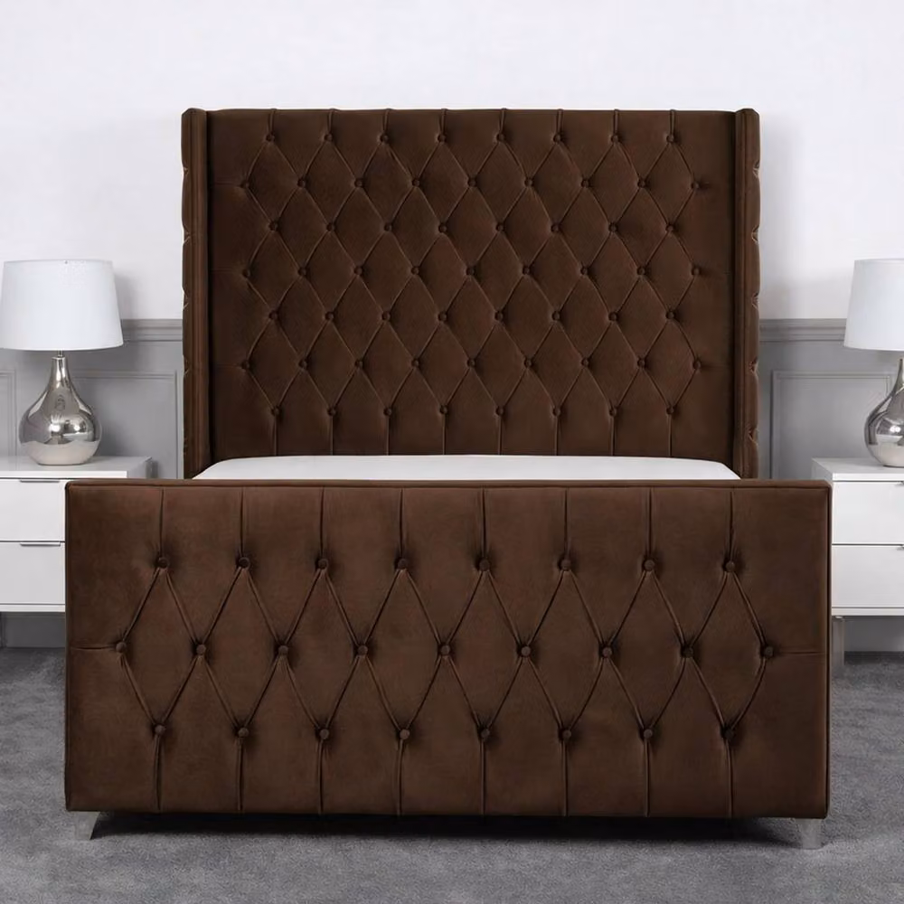 Living Comfort Bedz Seraphina Upholstered Fabric Gas Lift Storage Bed in Brown, W/D/H: 90 x 200 cm – 2