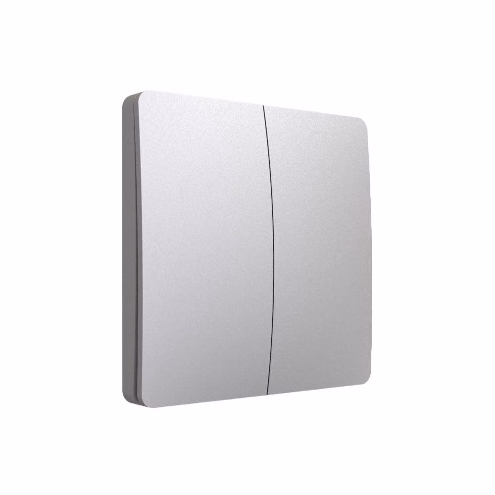 ENER-J 2 Gang Wireless Kinetic Dimmer Switch in Silver with 100W RF WiFi Compatibility – 2