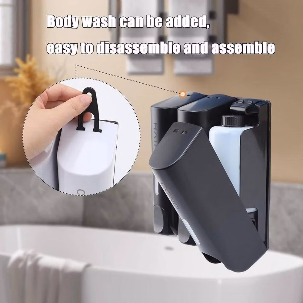 SPETLEK Wall Mounted Refillable Liquid Soap Dispenser with Pump, Black – 2