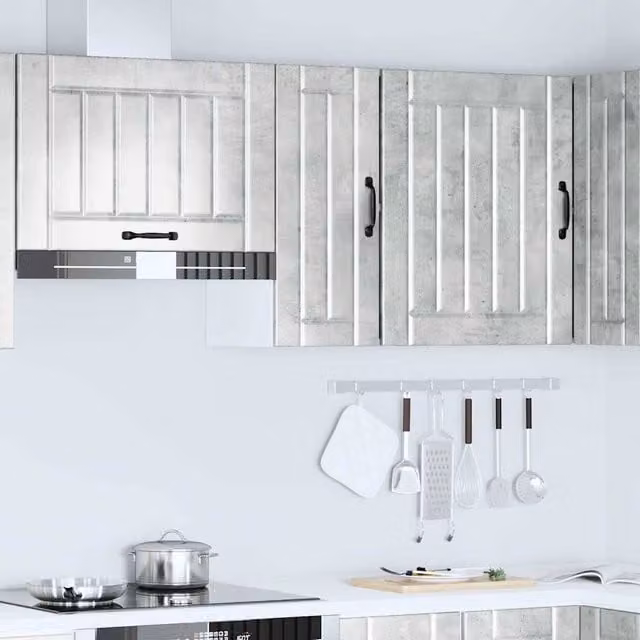 Berkfield Home Lucca Kitchen Wall Cabinet in Concrete Grey Engineered Wood, W/D/H: 60.0 x 30.0 x 31.0 cm