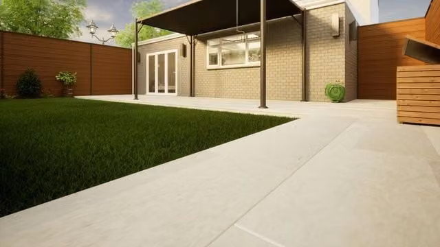 PBSL Group Large Format Plain Grey Porcelain Stoneware Garden Floor Tiles W/D/H: 120 x 60 x 2 cm