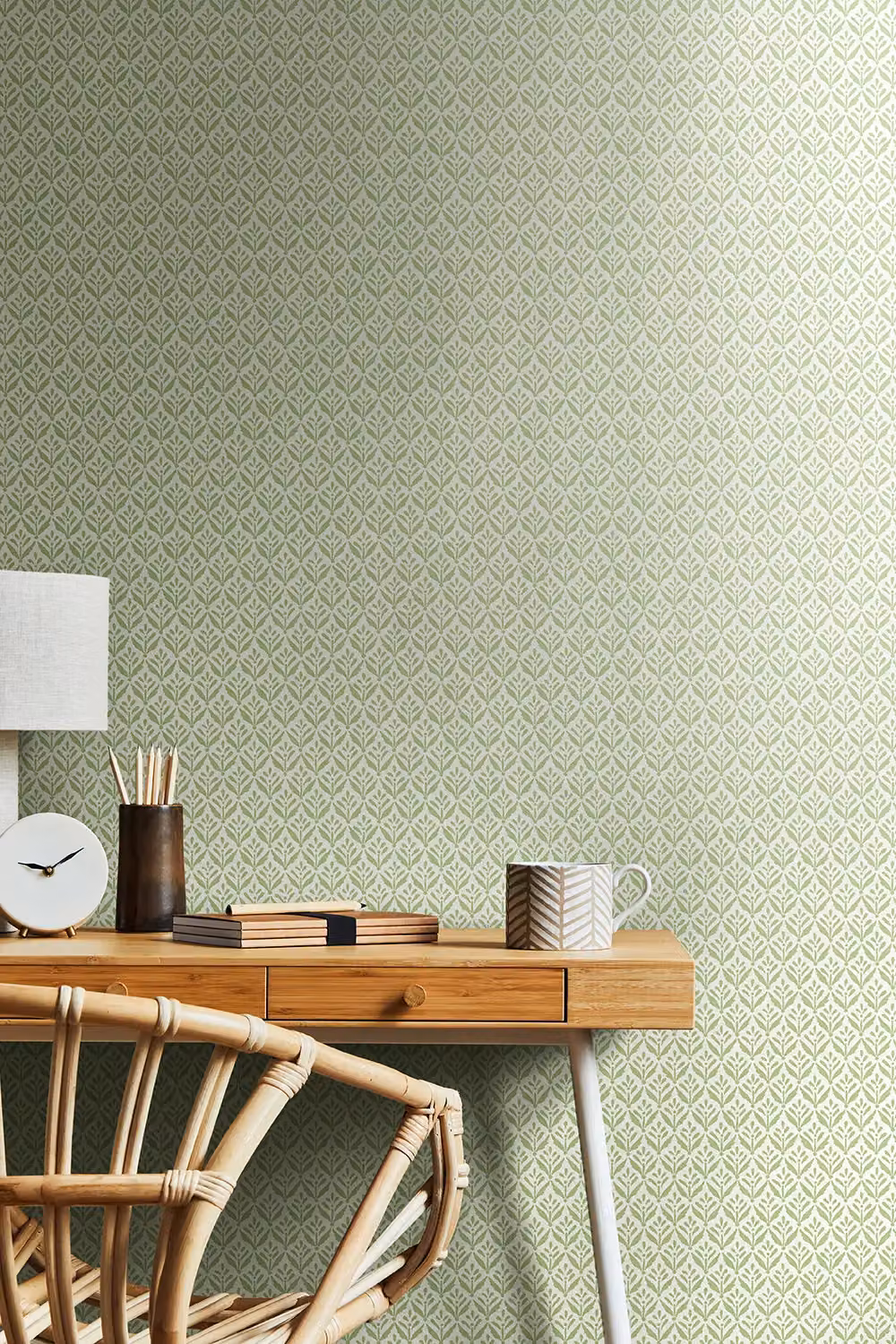 Hoopla Walls Mini Leaf Avocado Green Botanical Floral Wallpaper, 10m Roll – 2