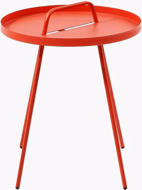 Pacific Lifestyle Modern Round Metal Outdoor Bistro Table in Matt Red