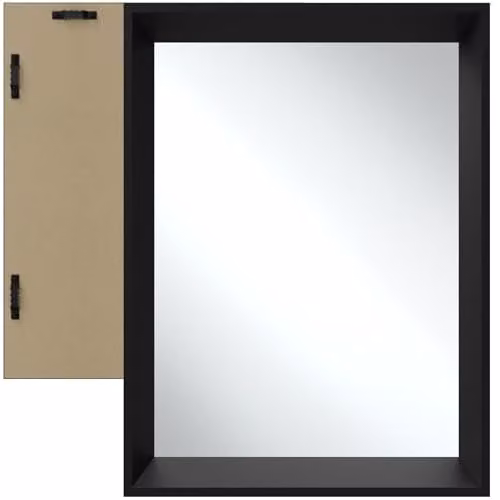 tectake Minimalist Rectangular Wall Mirror in Black, W: 40 cm, H: 60 cm – 1