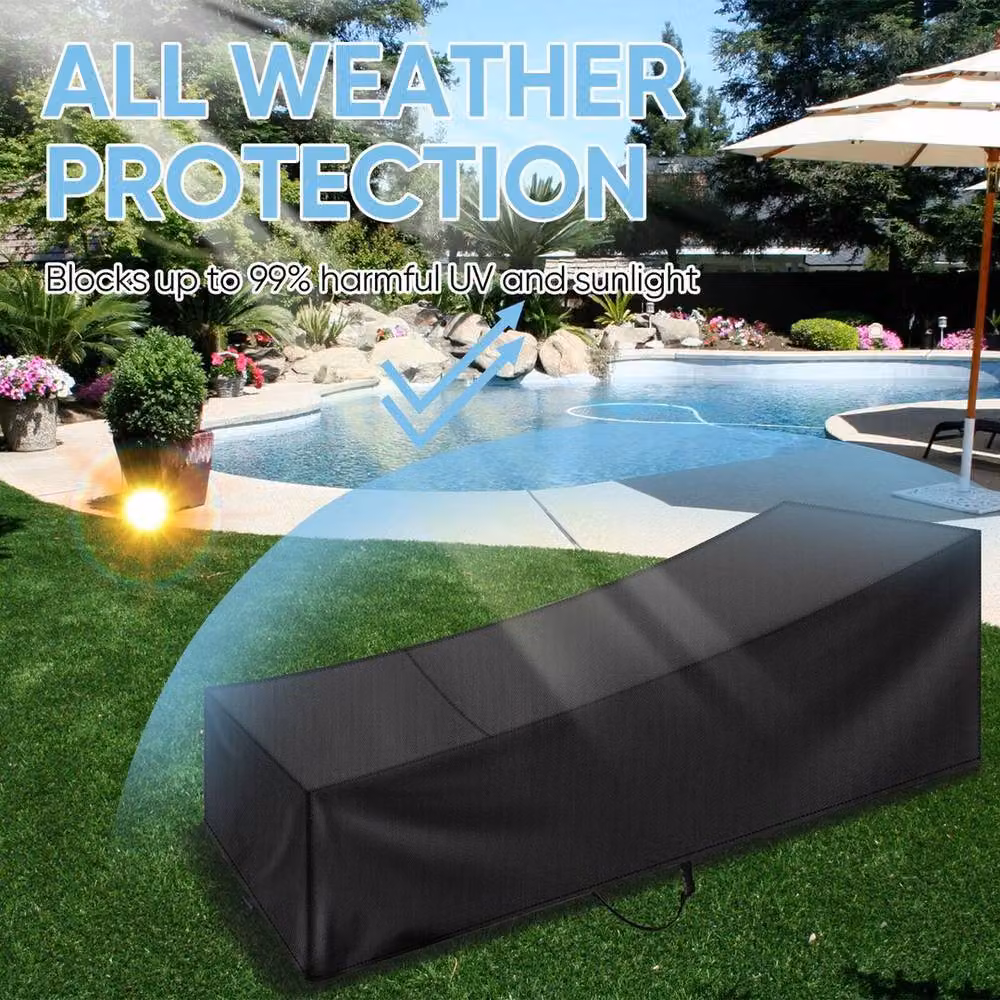 EONLION Black Polyester Sun Lounger Outdoor Garden Furniture Cover, Width: 100 cm – 4