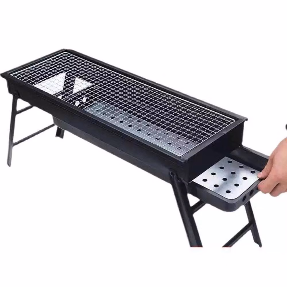 NESTLUNE Portable Folding Charcoal Tabletop BBQ in Black – 2