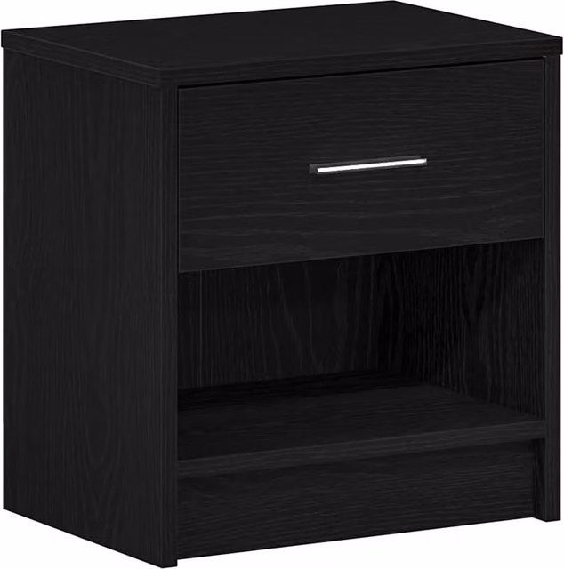 Berkfield Home Modern Black Wall Mounted Bedside Cabinet W/D/H: 39 x 28 x 41 cm – 1