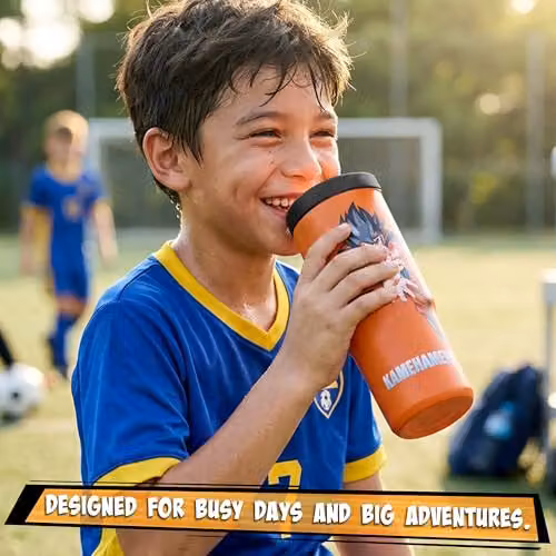 Get Trend Dragon Ball Z Insulated Stainless Steel Tumbler with Straw and Handle, Orange, 850ml – 6