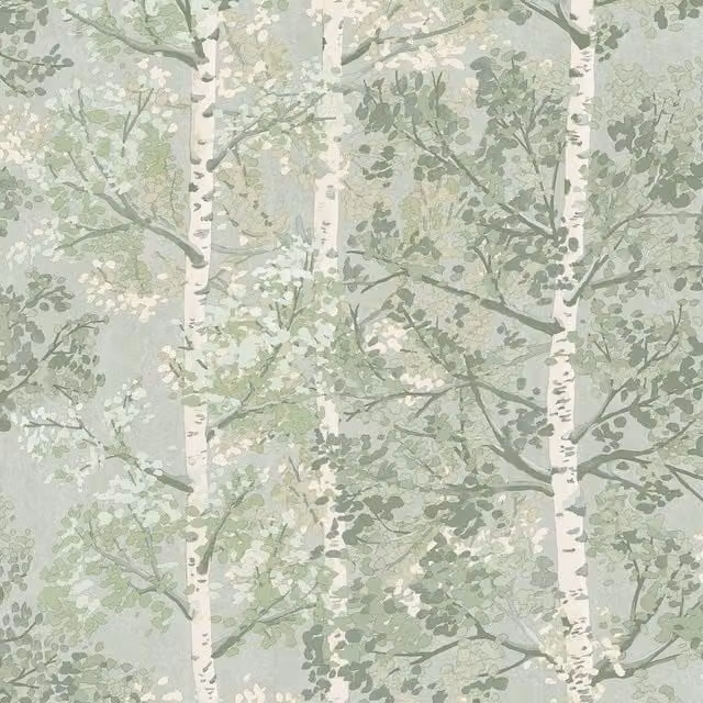 Rasch Silverwood Floral Boho Matt Wallpaper in Green