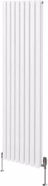 Monstershop Oval Column Radiator and Valves with Thermostat Head, White, H 180 cm x W 48 cm x D 48 cm