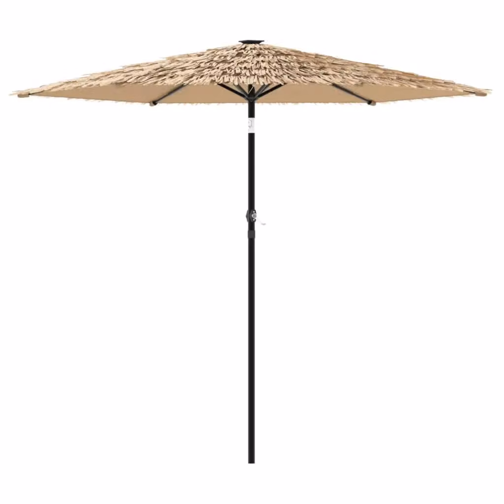 Berkfield Home Garden Parasol with Steel Pole and Polyester Canopy, Brown, W/D/H: 223 x 223 x 213 cm – 2